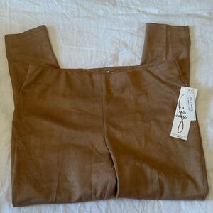 NWT Zac & Rachel Tan Glitter Trousers Size XL